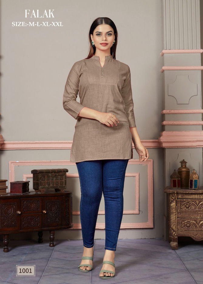 Falak By Sangeet Tunic Slub Cotton Short Kurtis Wholesale Market In Surat